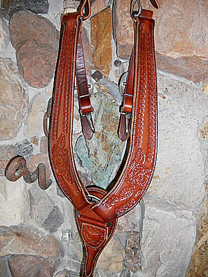 Floral Tooled Breast Collar