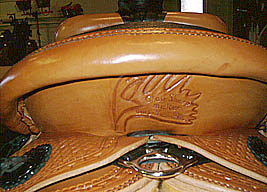 Custom Horse Saddle, Moose Heads