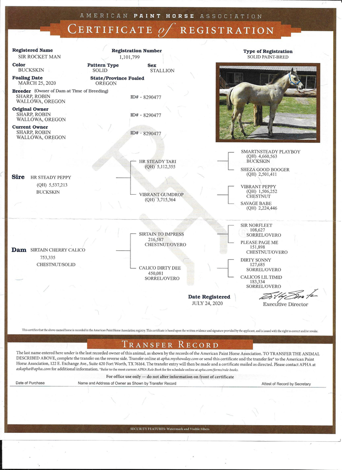APHA Certificate