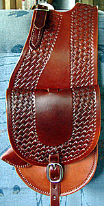 Saddle Horn Pommel Bags Basket Stamp Border